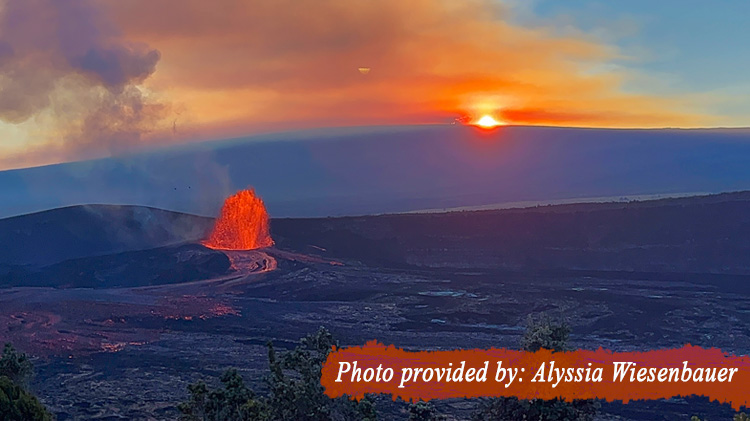 Eruption in the Crater at Sunset Eruption in the Crater at Sunset